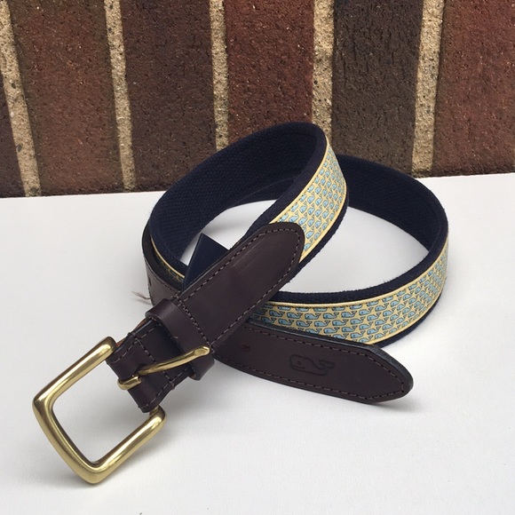 Vineyard Vines Other - Vineyard Vines Yellow Canvas Whale Club Belt 36